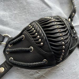 Nikinga Handmade "Cyborg Muzzle ONYX" with Silver Hardware - OSFA